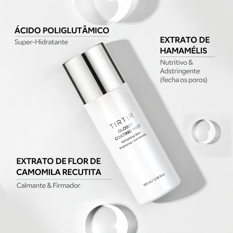 TIRTIR Glossy Coating Mist – Spray Hidratante e Fixador com Brilho Radiante para Maquiagem Duradoura