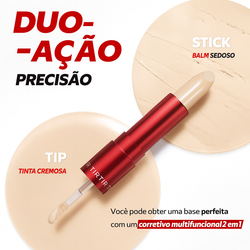 Corretivo TIRTIR Glide & Hide – Dupla Ação para uma Pele Impecável, Efeito Filtro, Cobertura Natural e Hidratação 72h