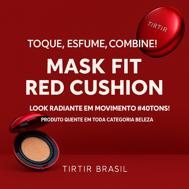 Base TIRTIR Mask Fit Red Cushion Mini 4,5g – Alta Cobertura e Acabamento Natural