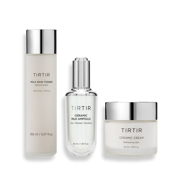 Kit TIRTIR Milky Skin Trio – Hidratação Profunda, Luminosidade Vidro e Textura Uniforme